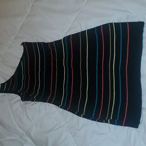 Black one shoulder mutlicolor fitted dress